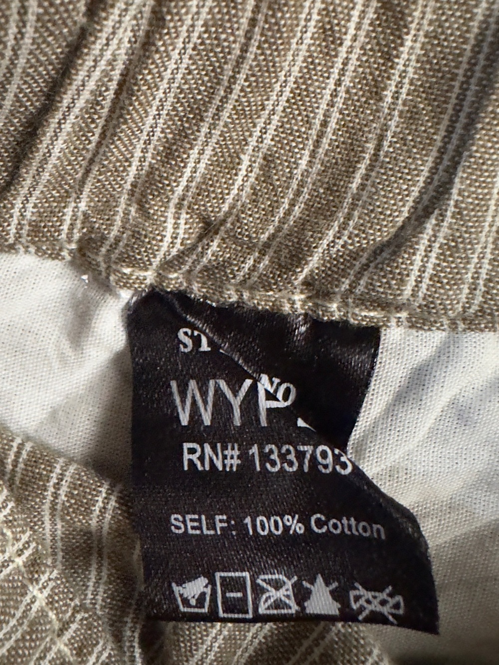 POL Green Striped Wide-Leg Pants with Floral Trim - Picture 4 of 5